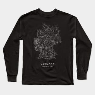 Germany Road Map Long Sleeve T-Shirt